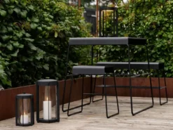 A-bench outdoor penkki hyllyllä 45 cm, Black
