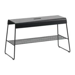 A-bench outdoor penkki hyllyllä 45 cm, Black