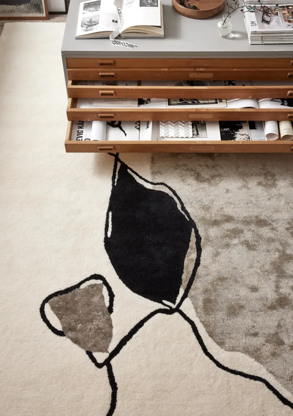 Abstract matto 250x350 cm, Ivory