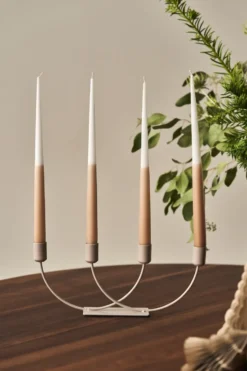 Affinity antiikkikynttilä kaksivärinen 4-pakkaus 32 cm, White-sand