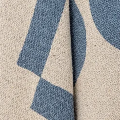 Agno puuvillahuopa 130 x 160 cm, Beige-sininen