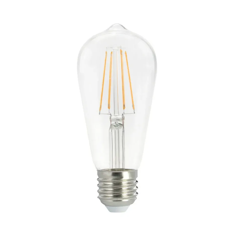 Airam Filament LED Edison valonlähde, Kirkas himmennettävä 4-filamentti e27-5w