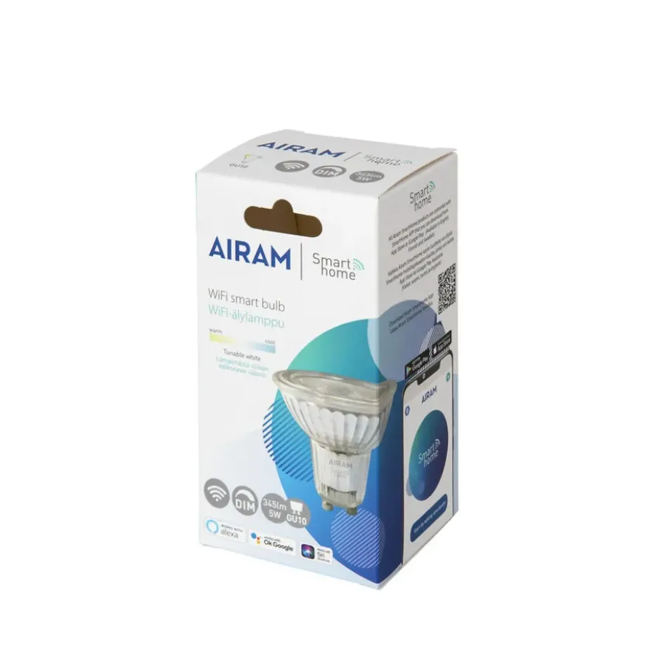 Airam Älykäs Koti LED-valonlähde, selvä, par16, 36°, lasikappale gu10, 5w