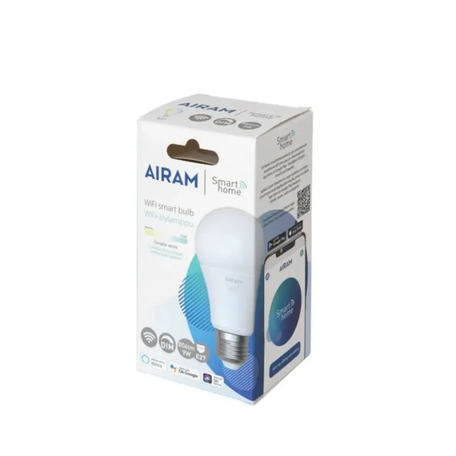 Airam Smarta Koti LED-normaali valonlähde, valkoinen e27, 9w