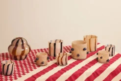 Arlo kynttilälyhty XS Ø10 cm, Beige-musta