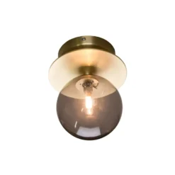Art Deco IP44 -seinävalaisin, Savu/harjattu messinki