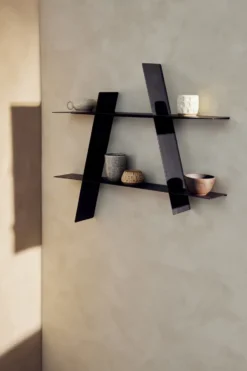 A-Shelf seinähylly Large 78x12x67 cm, Black