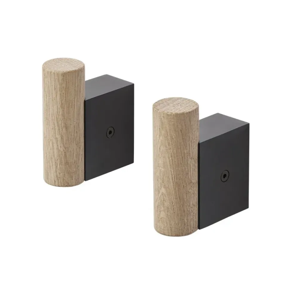 Attach vaateripustin 2-pakkaus, Oak-Black