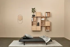 A-Wall seinäkello 41x76 cm, Oak-brass