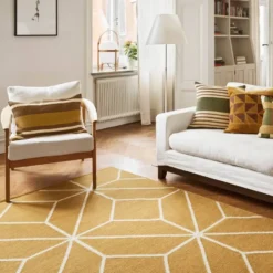 Ayur matto, Masala Yellow-Off White, 270x180 cm