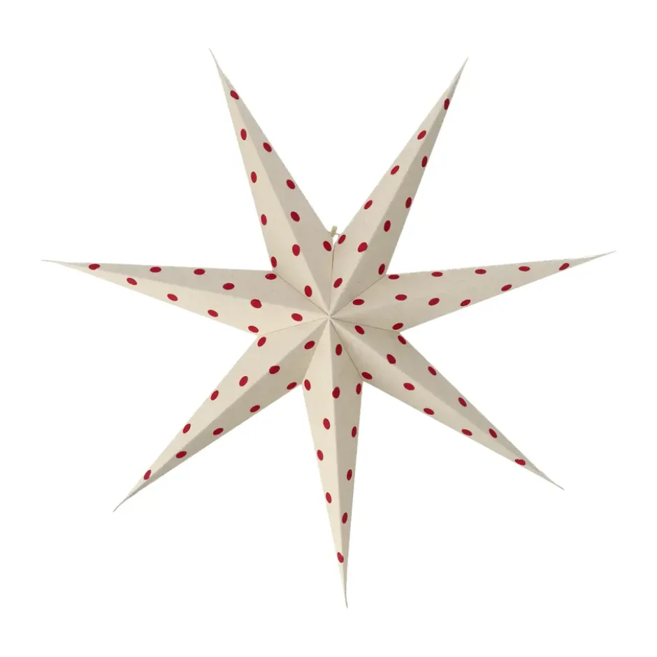 Bare adventtitähti valkoinen-punaiset pisteet, 80 cm