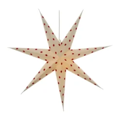Bare adventtitähti valkoinen-punaiset pisteet, 80 cm