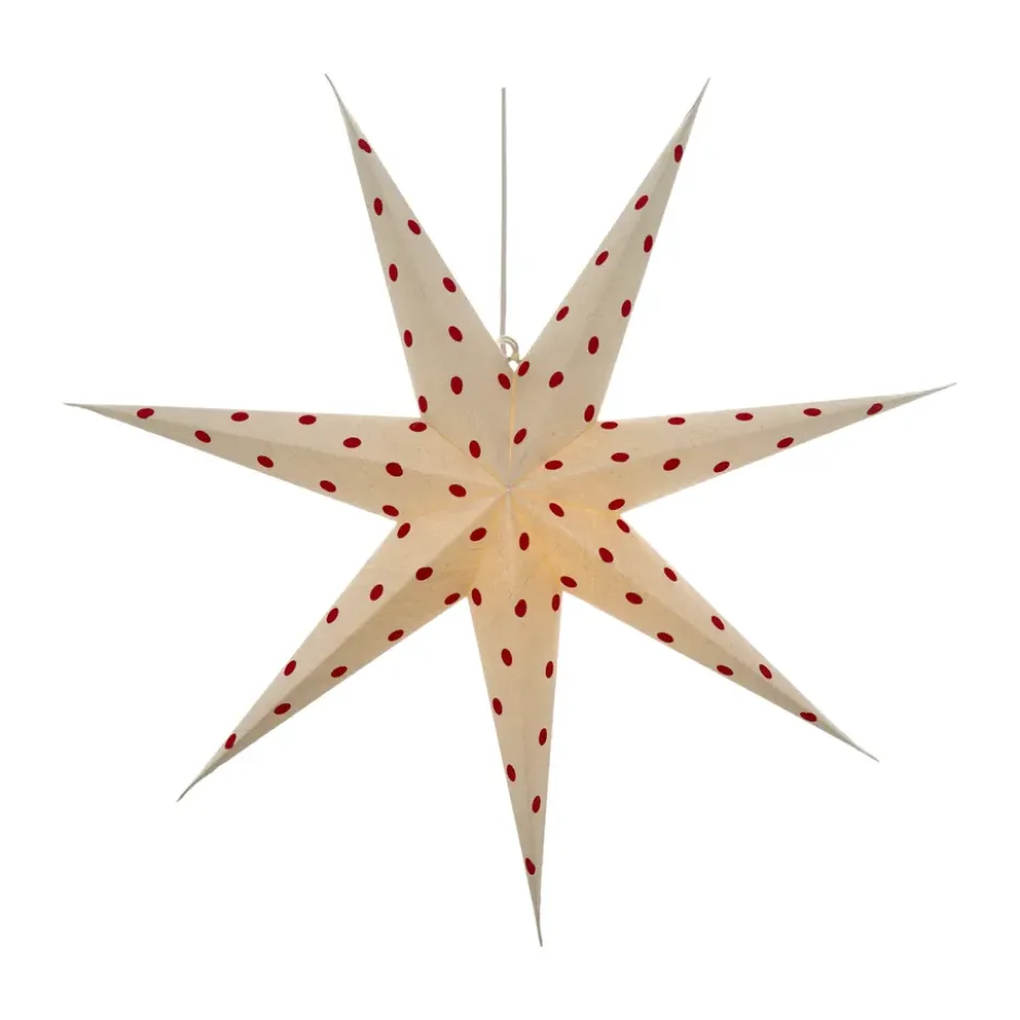 Bare adventtitähti valkoinen-punaiset pisteet, 80 cm