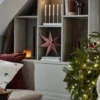 Bare adventtitähti valkoinen-punainen raidallinen, 45 cm
