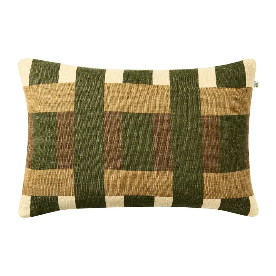Benaras tyynynpäällinen, Cactus Green-Taupe-Khaki, 40x60 cm