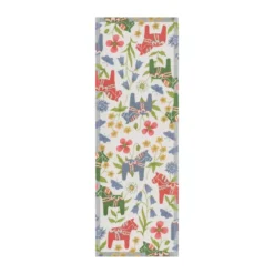 Blomsterhäst pöytäliina 35x100 cm, Monivärinen