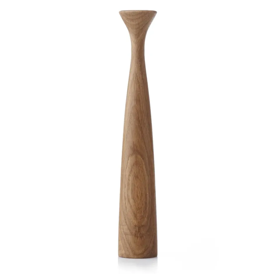 Blossom Rose -kynttilänjalka 29 cm, Oiled oak