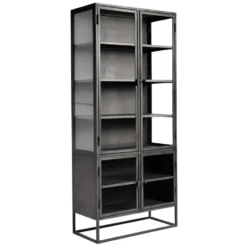 Boston High Cabinet 200 cm, Musta