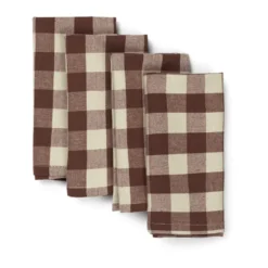 Bothy Check puuvillaservetti 40x40 cm 4-pakkaus, Cinnamon-grey green