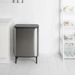 Bo touch bin high 60 L, Matta harjattu teräs