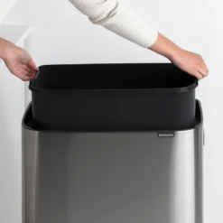 Bo touch bin high 60 L, Matta harjattu teräs