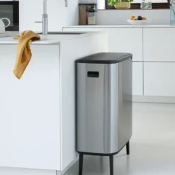 Bo touch bin high 60 L, Matta harjattu teräs