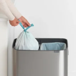 Bo touch bin 2x30 L, Mattaharjattu teräs