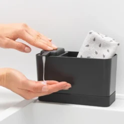 Brabantia tiskipöydän teline saippuapumpulla, Tummanharmaa