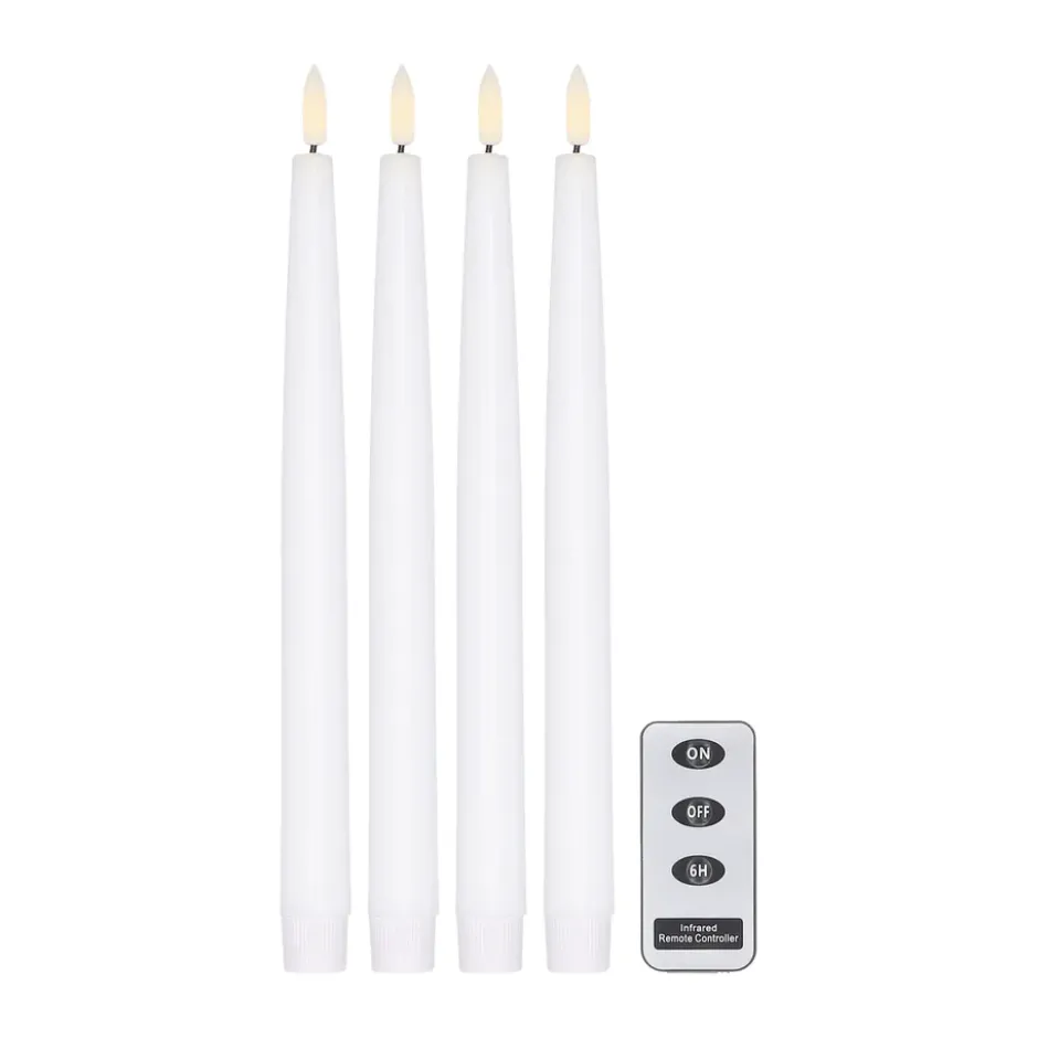 Bright LED-kynttilä 28,5 cm 4-pakkaus kaukosäätimellä, Valkoinen
