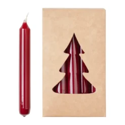 Broste -joulukuusenkynttilä glossy Ø 1,2x10,2 cm 20-pakkaus, Burgundy
