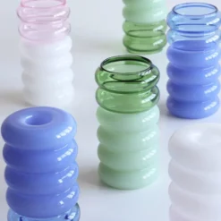 Bubble 2-in-1 vaasi ja kynttilänjalka 13,5 cm, Blue