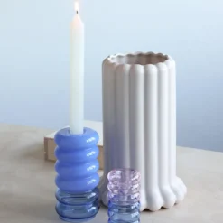 Bubble 2-in-1 vaasi ja kynttilänjalka 13,5 cm, Blue