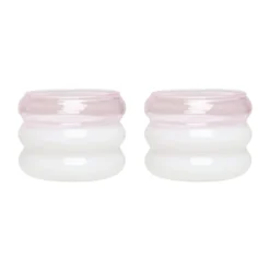 Bubble kynttilälyhty Ø5,6 cm 2-pakkaus, Milky white-pink