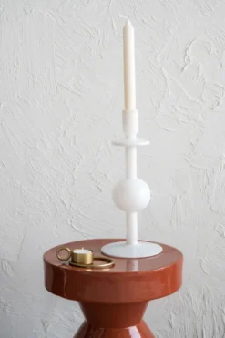 Bulb kynttilänjalka 30 cm, Valkoinen