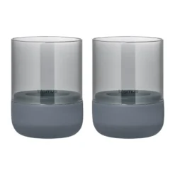 Calma kynttilälyhty Ø 7 cm 2-pakkaus, Steel grey-smoke