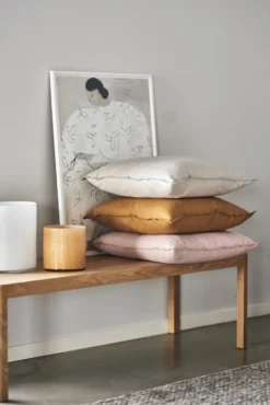 Calm tyynyliina pellava 50x50 cm, Dusty Rose