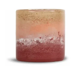 Calore kynttilälyhty-maljakko M Ø15 cm, Vaaleanpunainen-beige-bordeaux