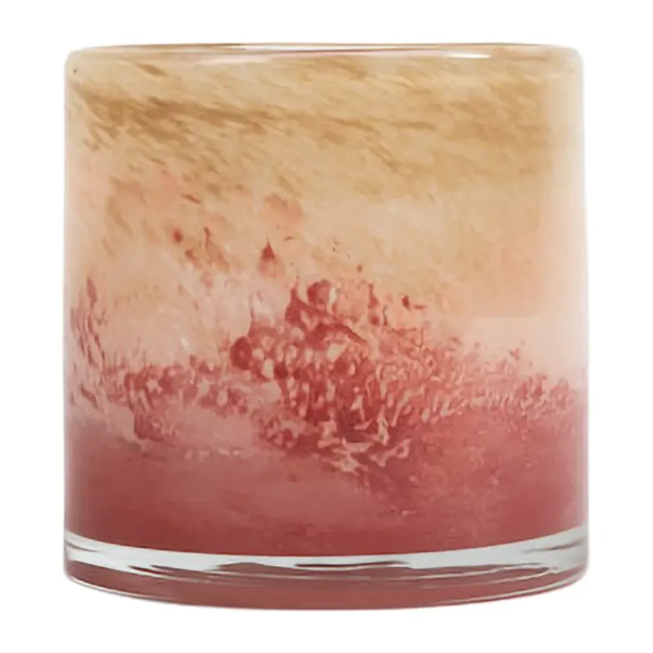 Calore kynttilälyhty XS Ø 10 cm, Vaaleanpunainen-beige-bordeaux
