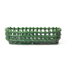 Ceramic letitetty kori soikea 15x30 cm, Emerald Green