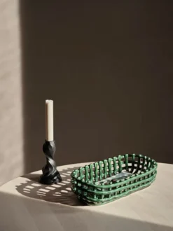 Ceramic letitetty kori soikea 15x30 cm, Emerald Green