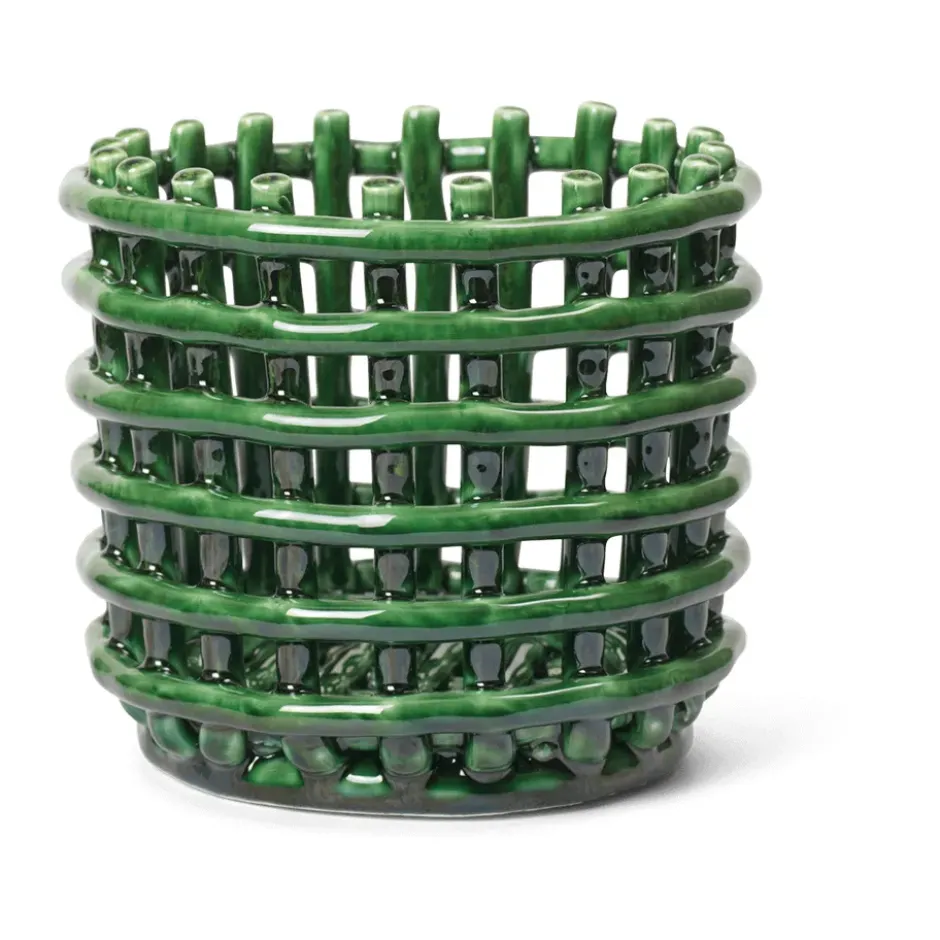 Ceramic punottu kori Ø 16 cm, Emerald Green
