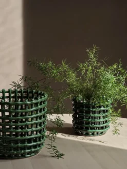 Ceramic punottu kori Ø 23,5 cm, Emerald Green