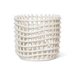 Ceramic punottu kori Ø 23,5 cm, Off white