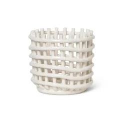 Ceramic punottu kori Ø 16 cm, Off white