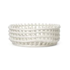 Ceramic punottu kulho, Off-white
