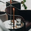 Chiaro Di Luna kynttilänjalka 35 cm, Nikkelöity messinki