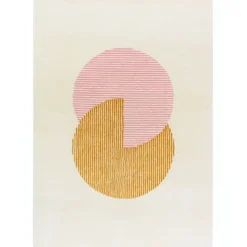 Circles-villamatto, vaaleanpunainen, 200x300 cm