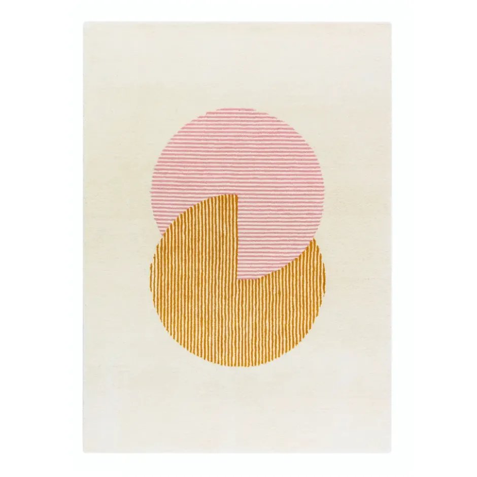 Circles-villamatto, vaaleanpunainen, 170x240 cm
