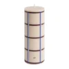 Column Candle -pöytäkynttilä medium 20 cm, Off white-bordeaux-blue-silver