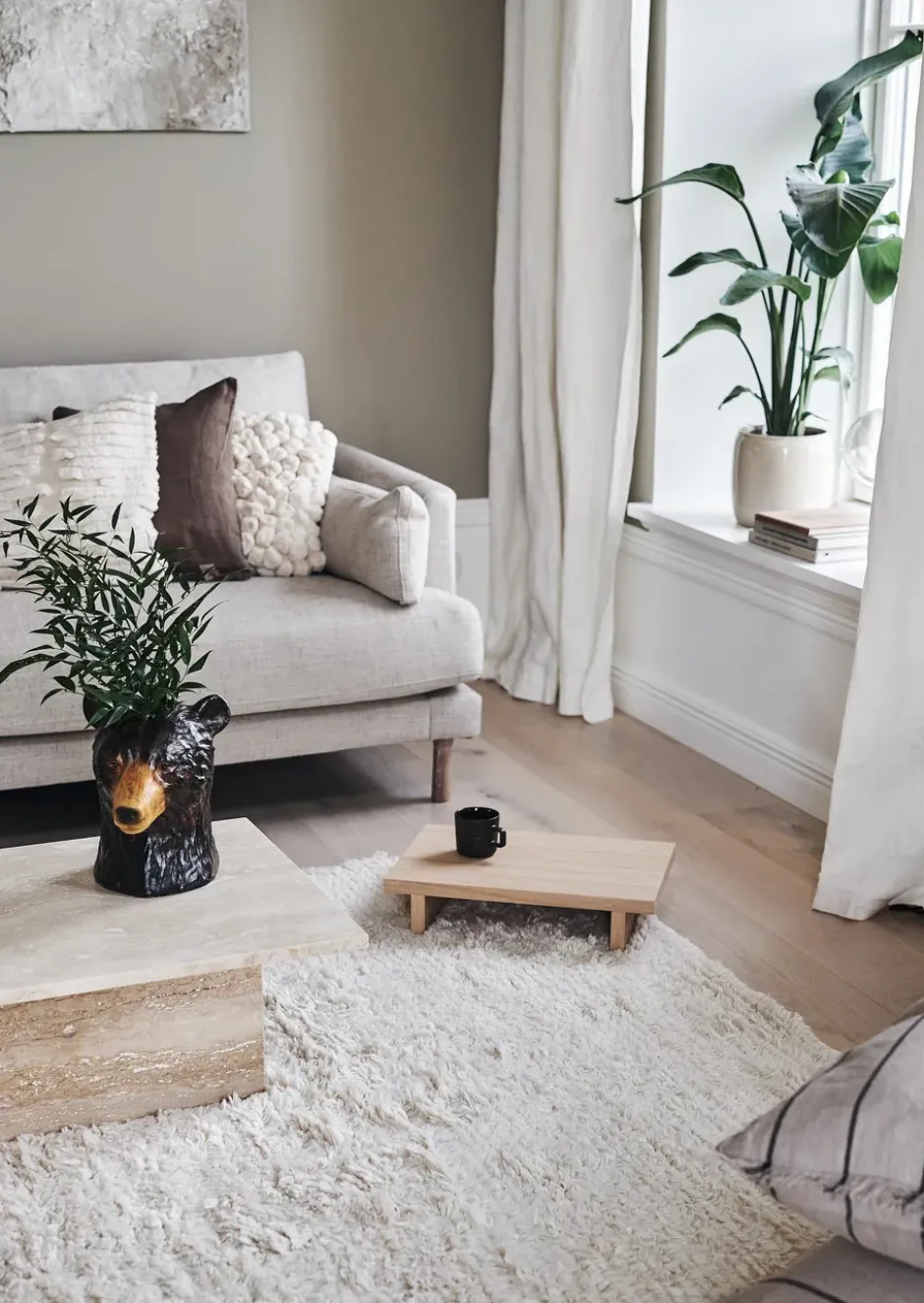 Cozy villamatto luontovalkoinen, 200x300 cm